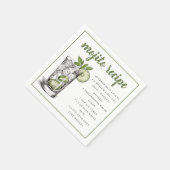 Mojito Cocktail Drank Recept / Zomerfeest Servet (Hoek)