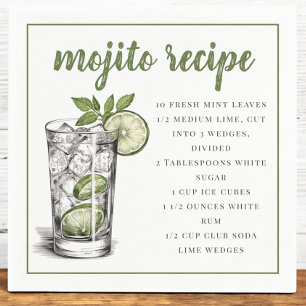 Mojito Cocktail Drank Recept / Zomerfeest Servet