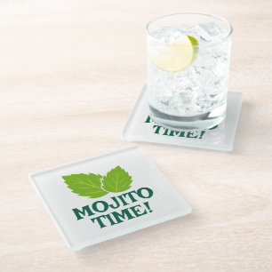 Mojito Cocktail glas coaster met mintblad print Glazen Onderzetter