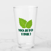 Mojito Cocktail Glas met mintblad logo (Voorkant)