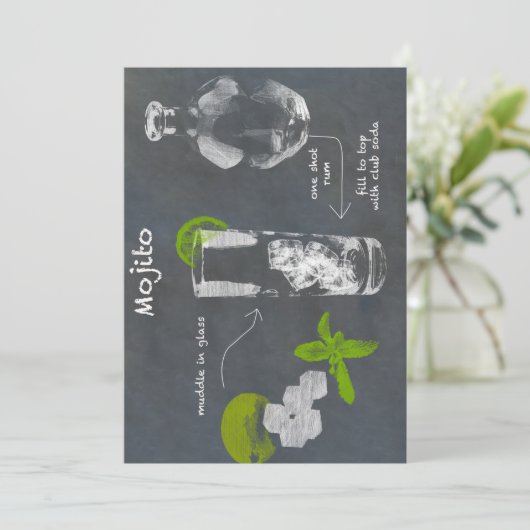 Mojito Cocktail Kaart (Staand voorkant)
