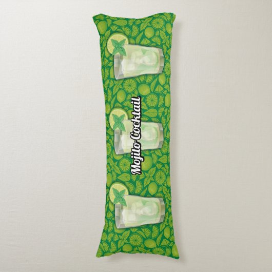 Mojito Cocktail Lichaamskussen (Voorkant Verticaal)