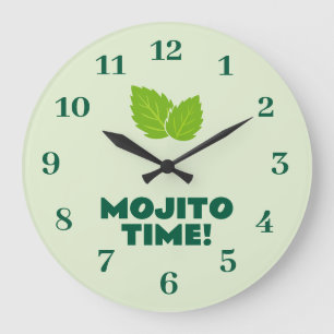 Mojito cocktail liefhebber wandklok met aangepaste