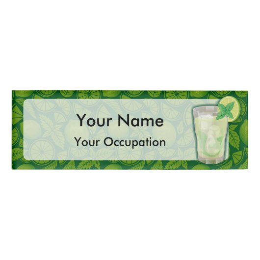 Mojito cocktail naamlabel naambadge (Voorkant)