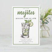 Mojito Cocktail Party Invitation Kaart (Staand voorkant)