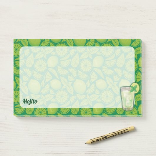Mojito Cocktail Post-it® Notes (Op bureau)