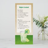 Mojito Cocktail Recept Uitnodiging (Staand voorkant)