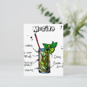 Mojito Cocktail Recipe Briefkaart (Staand voorkant)