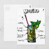 Mojito Cocktail Recipe Briefkaart (Voorkant / Achterkant)