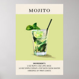 Mojito Cocktail schilderij Poster