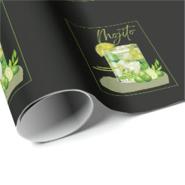Mojito Cocktail Watercolor Kunst Cadeaupapier