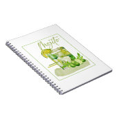 Mojito Cocktail Watercolor Kunst Notitieboek (Rechterzijde)