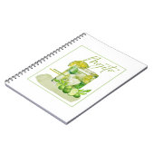 Mojito Cocktail Watercolor Kunst Notitieboek (Linkerzijde)