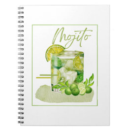 Mojito Cocktail Watercolor Kunst Notitieboek