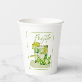 Mojito Cocktail Watercolor Kunst Papieren Bekers
