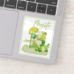 Mojito Cocktail Watercolor Kunst Sticker
