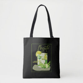 Mojito Cocktail Watercolor Kunst Tote Bag