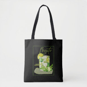 Mojito Cocktail Watercolor Kunst Tote Bag