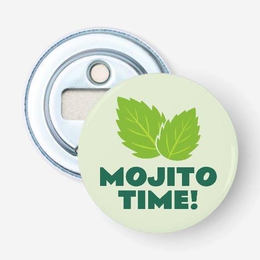 Mojito-cocktailflesopener met aangepaste quote button flesopener (Voorkant)