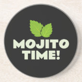 Mojito cocktailparty onderzetters met mintbladlogo (Voorkant)