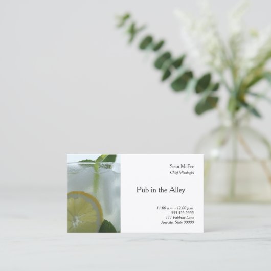 Mojito drink visitekaartje (Staand voorkant)