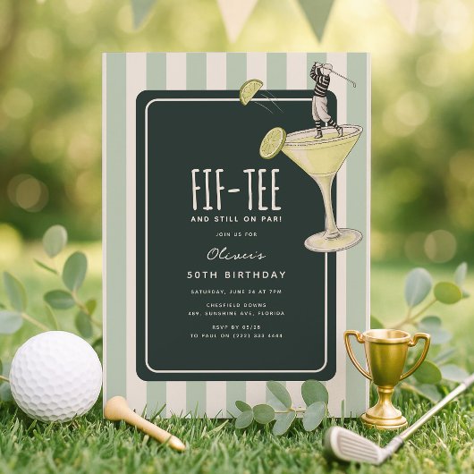 Mojito Golf Thema 50ste Verjaardag Kaart