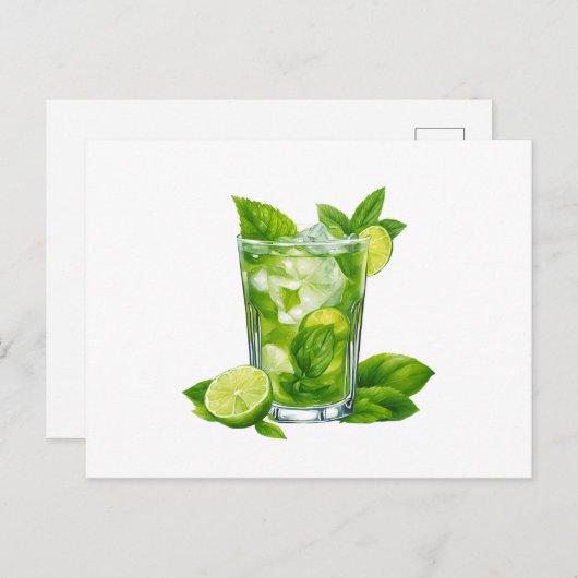Mojito illustratie briefkaart (Voorkant / Achterkant)