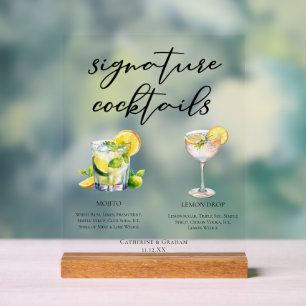 Mojito Lemon Drop Luxueuze Signature Cocktails Men Acryl Bord