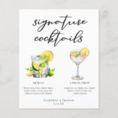 Mojito Lemon Drop Summer Signature Cocktails Menu (Voorkant)