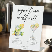 Mojito Lemon Drop Summer Signature Cocktails Menu Reclamebord Met Voetstuk