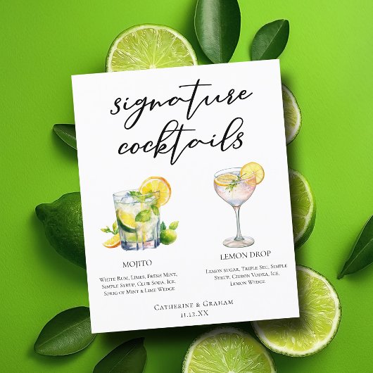 Mojito Lemon Drop Zomer Signature Cocktails Menu