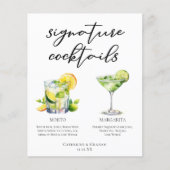 Mojito Margarita Signature Cocktails Trouwmenu (Voorkant)