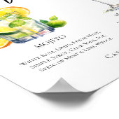 Mojito Margarita Signature Cocktails Trouwmenu Poster (Hoek)