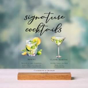 Mojito Martini Trouw Signature Cocktails Menu Acryl Bord