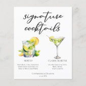 Mojito Martini Wedding Signature Cocktails Menu (Voorkant)
