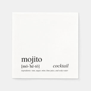 Mojito Modern Quote Black Typography Cocktail Servet