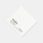 Mojito Modern Quote Black Typography Cocktail Servet (Hoek)