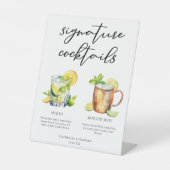 Mojito Moscow Mule Signature Cocktails Menu Reclamebord Met Voetstuk (Voorkant)