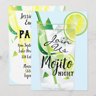 Mojito Nacht Munt Limoen Lichtblauw Kaart