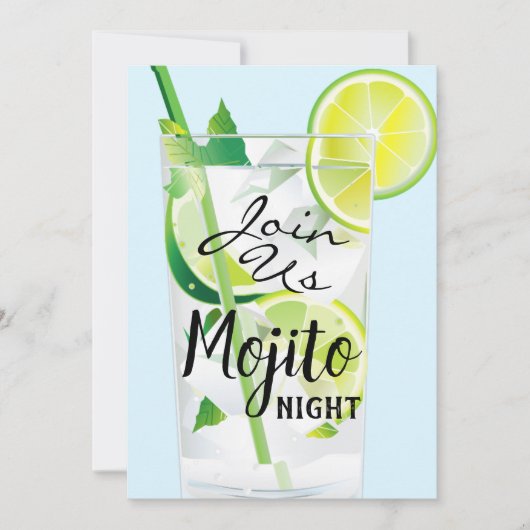 Mojito Night Mint Lime Licht Blauw Kaart (Voorkant)