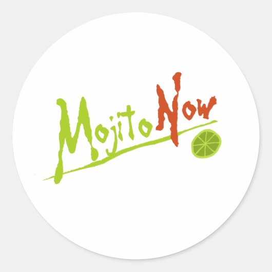 Mojito nu ronde sticker (Voorkant)