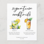Mojito Piña Colada Signature Cocktails Menu (Voorkant)