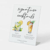 Mojito Piña Colada Signature Cocktails Menu Reclamebord Met Voetstuk (Voorkant)