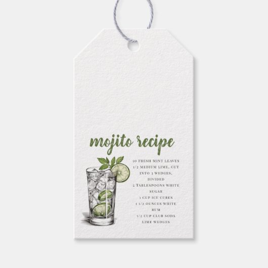 Mojito Recept Cadeaulabel (Voorkant)