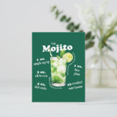 Mojito Recept Cocktail Bar Art Briefkaart (Staand voorkant)