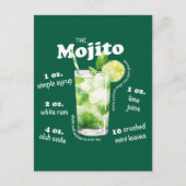 Mojito Recept Cocktail Bar Art Briefkaart (Voorkant)