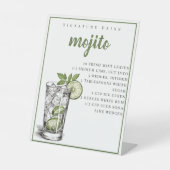 Mojito Recept Signature Drink Reclamebord Met Voetstuk (Voorkant)