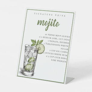 Mojito Recept Signature Drink Reclamebord Met Voetstuk