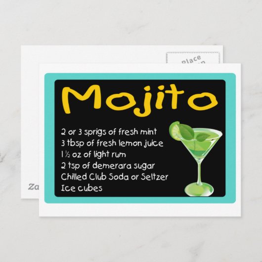 Mojito Recipe Briefkaart (Voorkant / Achterkant)