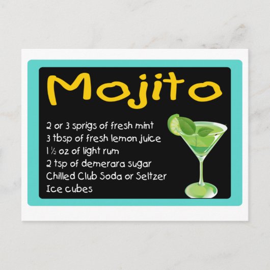 Mojito Recipe Briefkaart (Voorkant)